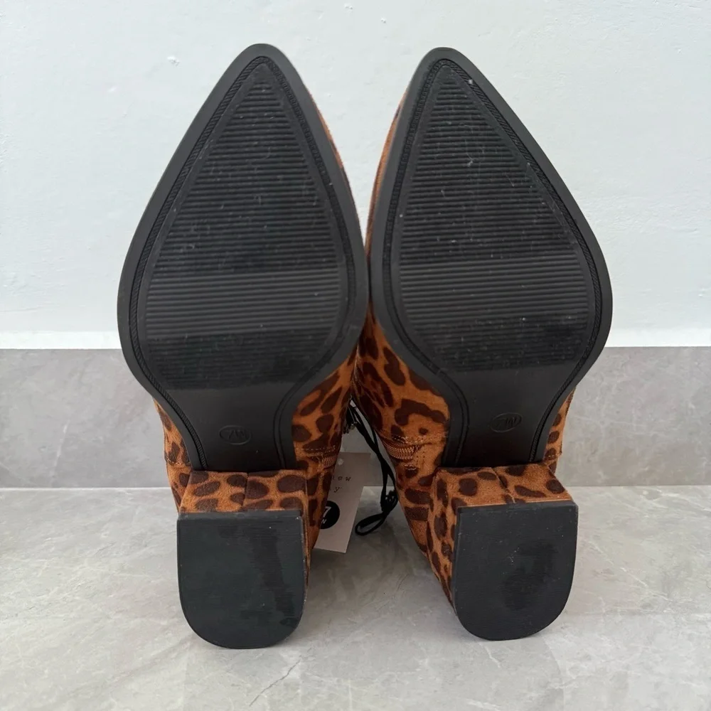 Women’s A New Day Target The Valerie Microsuede City Ankle Leopard Print Booties